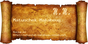 Matuschek Makabeus névjegykártya